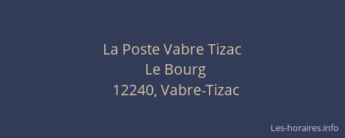 La Poste Vabre Tizac