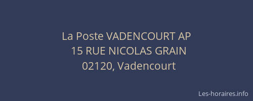 La Poste VADENCOURT AP