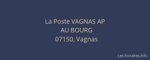 La Poste VAGNAS AP
