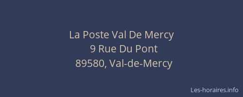 La Poste Val De Mercy