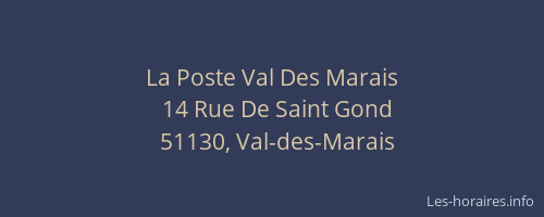 La Poste Val Des Marais
