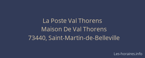 La Poste Val Thorens