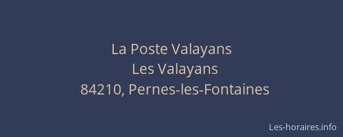 La Poste Valayans