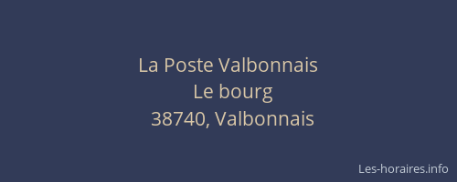 La Poste Valbonnais