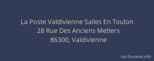 La Poste Valdivienne Salles En Toulon