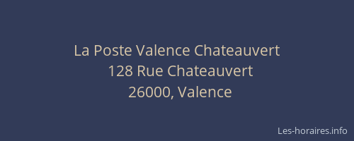 La Poste Valence Chateauvert
