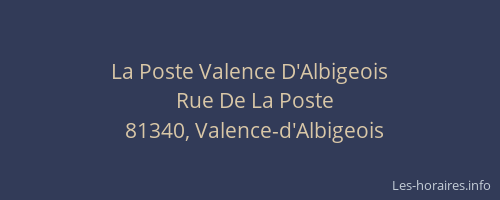 La Poste Valence D'Albigeois