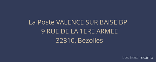 La Poste VALENCE SUR BAISE BP