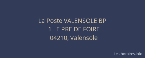 La Poste VALENSOLE BP