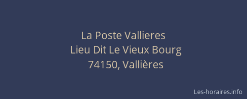 La Poste Vallieres
