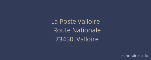 La Poste Valloire