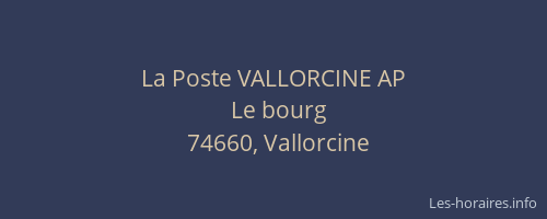 La Poste VALLORCINE AP