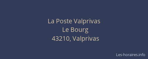 La Poste Valprivas