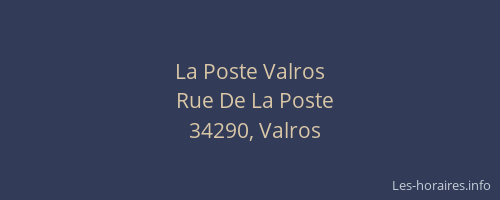 La Poste Valros