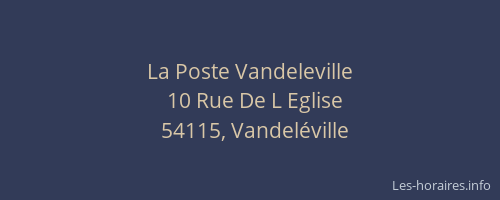 La Poste Vandeleville