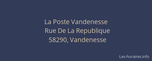 La Poste Vandenesse