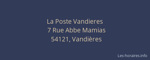 La Poste Vandieres