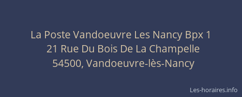 La Poste Vandoeuvre Les Nancy Bpx 1