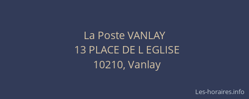 La Poste VANLAY