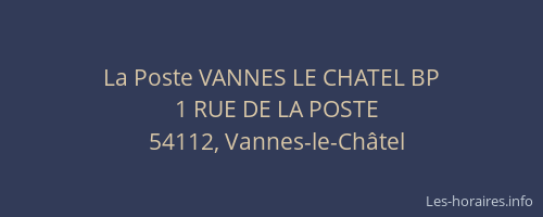 La Poste VANNES LE CHATEL BP