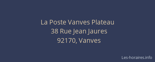 La Poste Vanves Plateau