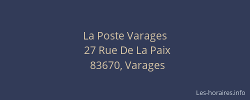 La Poste Varages