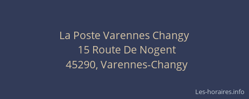 La Poste Varennes Changy