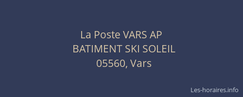 La Poste VARS AP