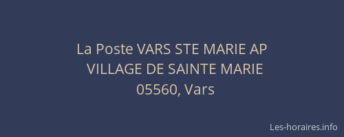 La Poste VARS STE MARIE AP