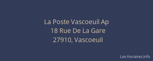 La Poste Vascoeuil Ap