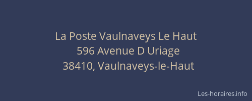 La Poste Vaulnaveys Le Haut
