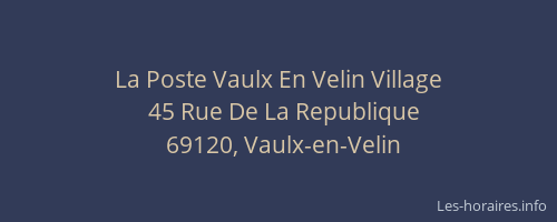 La Poste Vaulx En Velin Village