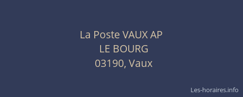 La Poste VAUX AP
