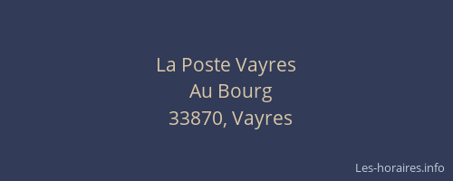 La Poste Vayres