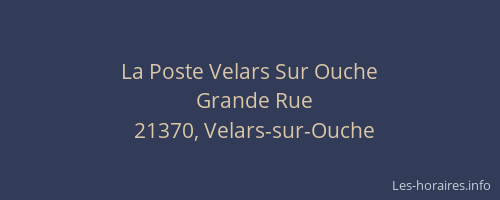 La Poste Velars Sur Ouche