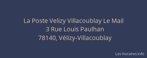 La Poste Velizy Villacoublay Le Mail