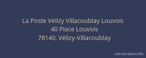 La Poste Velizy Villacoublay Louvois
