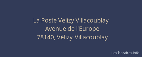 La Poste Velizy Villacoublay