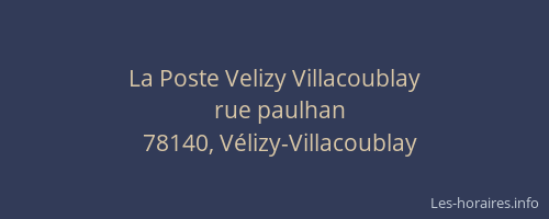 La Poste Velizy Villacoublay