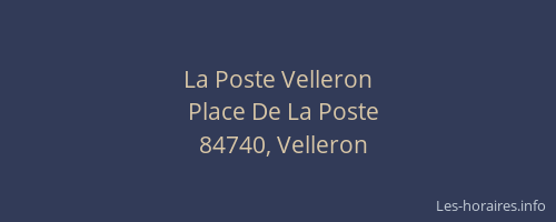 La Poste Velleron