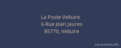 La Poste Velluire