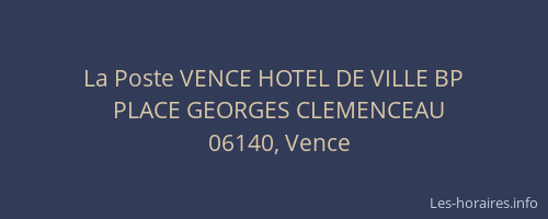 La Poste VENCE HOTEL DE VILLE BP
