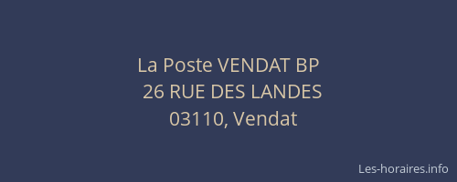 La Poste VENDAT BP
