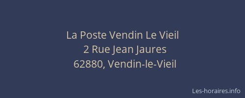 La Poste Vendin Le Vieil