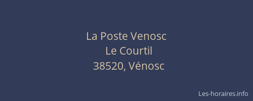 La Poste Venosc