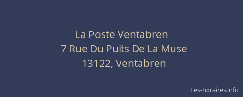 La Poste Ventabren