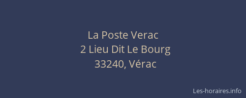 La Poste Verac