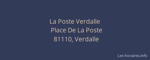 La Poste Verdalle