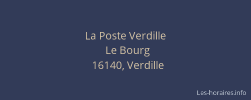La Poste Verdille
