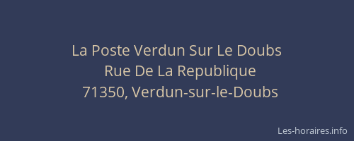 La Poste Verdun Sur Le Doubs